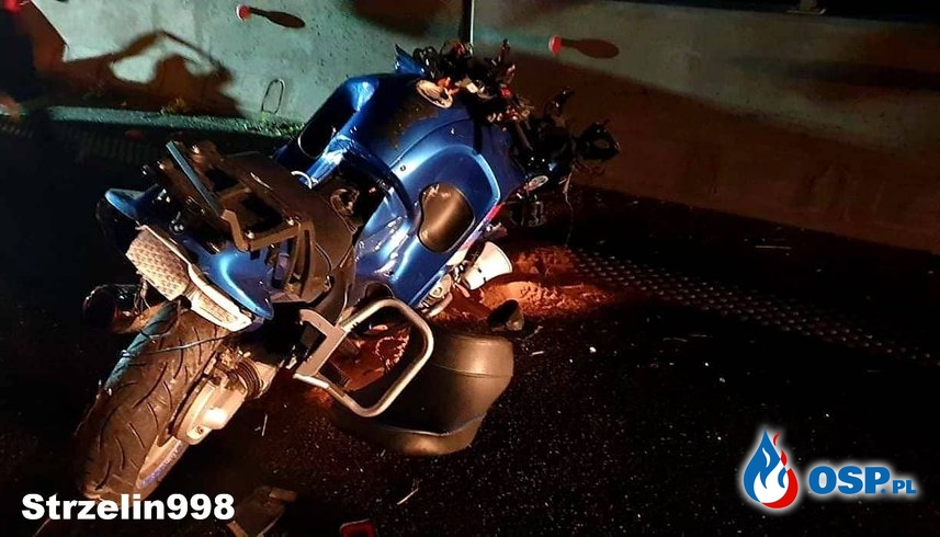Policja o tragicznym wypadku motocykla na A4. Wiadomo, czy jechał na sygnale. OSP Ochotnicza Straż Pożarna