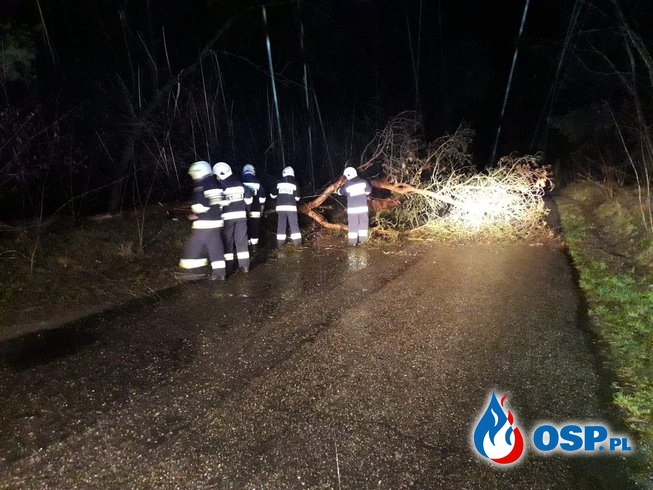 Zablokowana droga powiatowa OSP Ochotnicza Straż Pożarna