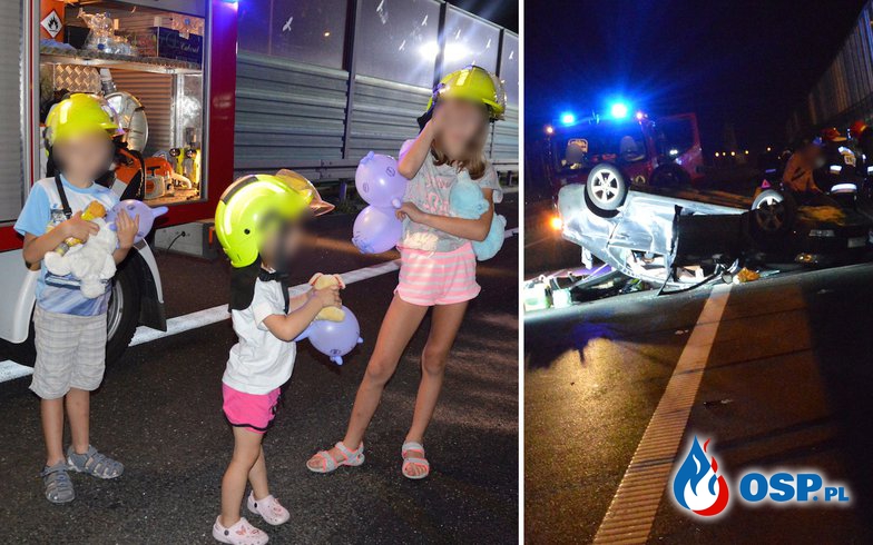 Groźny wypadek w ciemności. Strażacy zrobili dla dzieci dmuchane koguciki z rękawiczek! OSP Ochotnicza Straż Pożarna