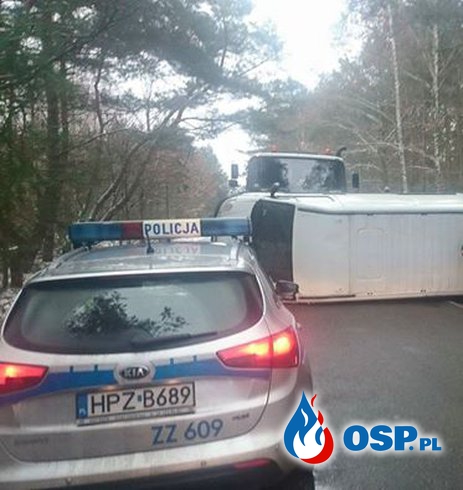 Wypadek samochodu dostawczego OSP Ochotnicza Straż Pożarna
