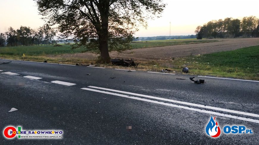 25-letni motocyklista zginął w wypadku pomiędzy Opolem i Kluczborkiem OSP Ochotnicza Straż Pożarna