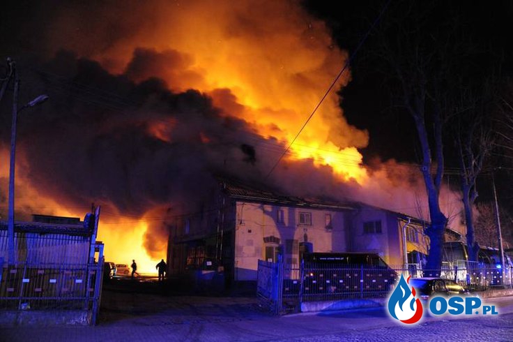 Pożar starej Parowozowni w Przemyślu OSP Ochotnicza Straż Pożarna