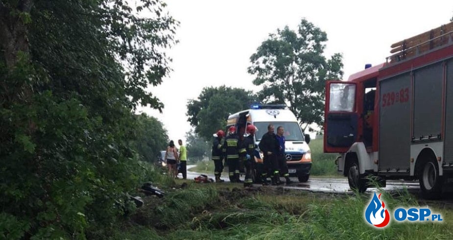 Trzech strażaków rannych w wypadku wozu bojowego, jadącego do zdarzenia. OSP Ochotnicza Straż Pożarna