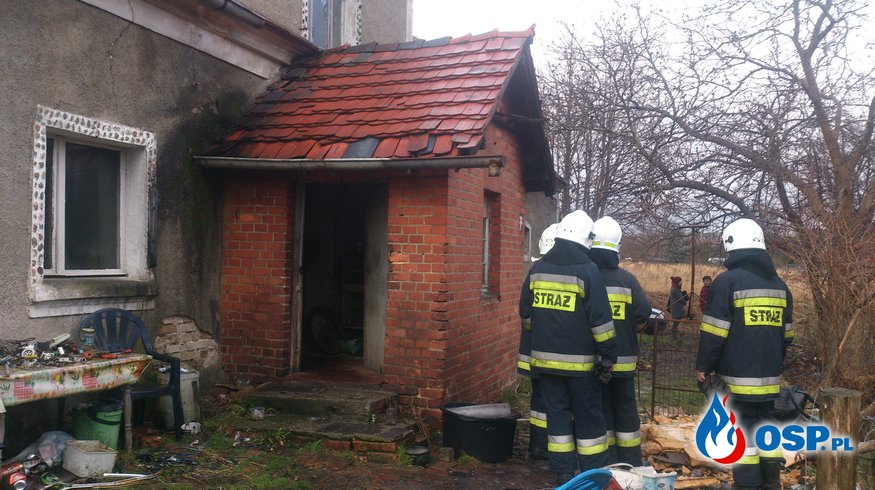 Tragiczny w skutkach pożar budynku. OSP Ochotnicza Straż Pożarna