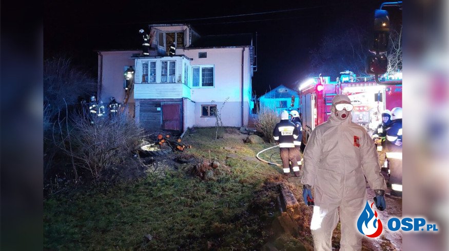 Pożar w domu mieszkańców objętych kwarantanną. Konieczne były specjalne środki ostrożności. OSP Ochotnicza Straż Pożarna
