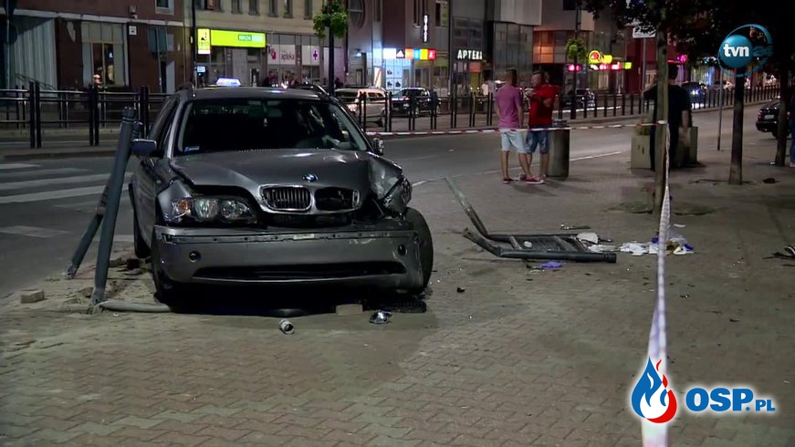 18-letni kierowca BMW wjechał w grupę ludzi! OSP Ochotnicza Straż Pożarna