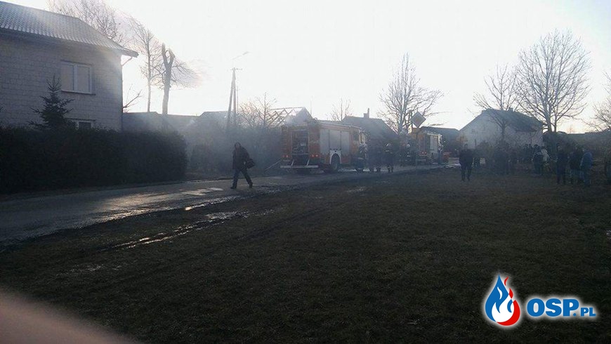 Pożar domu w Jagodnem OSP Ochotnicza Straż Pożarna