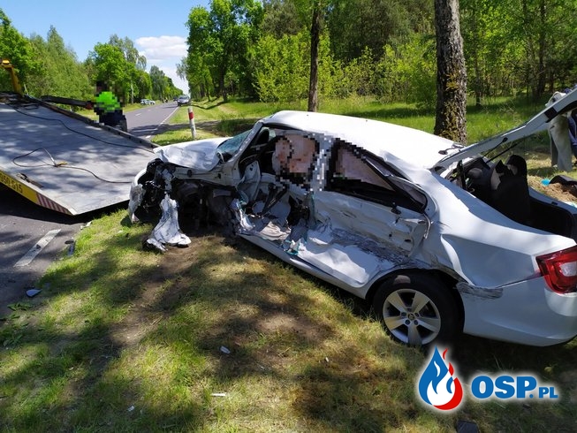 Poważny wypadek 2 pojazdów na DK60 OSP Ochotnicza Straż Pożarna