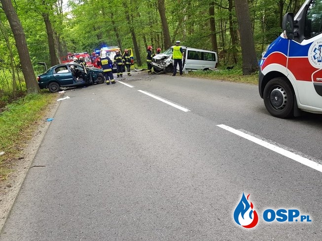 Wypadek samochowy na trasie Murów-Kup OSP Ochotnicza Straż Pożarna