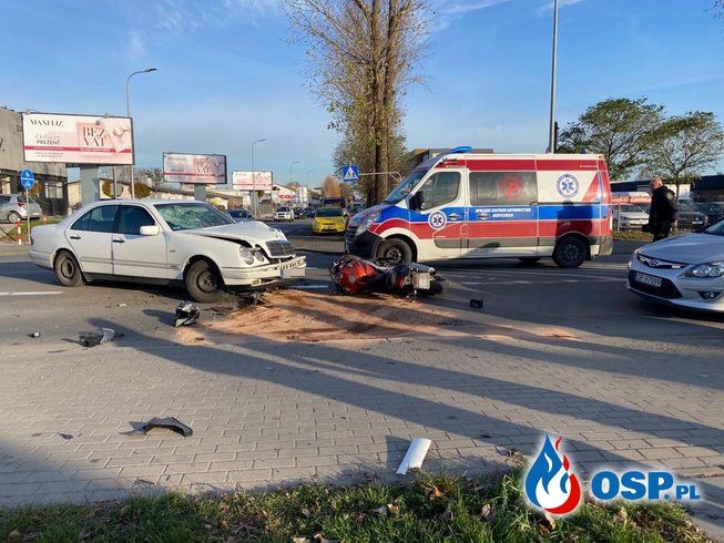 Motocyklista ciężko ranny po zderzeniu z samochodem w Opolu OSP Ochotnicza Straż Pożarna