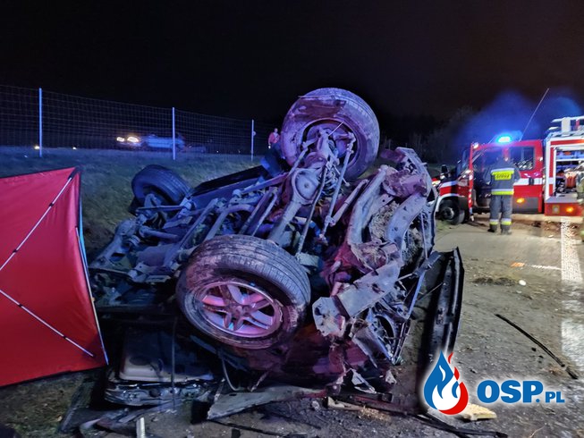 Tragiczny wypadek na trasie S8. Zginął obywatel Szwecji. OSP Ochotnicza Straż Pożarna