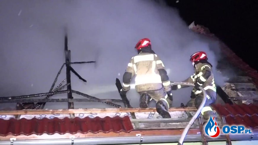 Pożar domu w Nowych Jaroszowicach OSP Ochotnicza Straż Pożarna