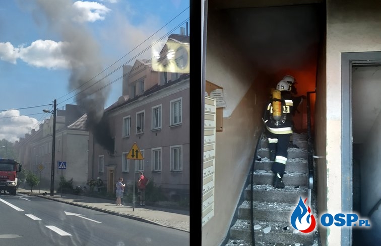 114/2020 Pożar budynku wielorodzinnego w Chojnie OSP Ochotnicza Straż Pożarna