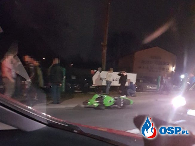 Wypadek dwóch motocykli w Sosnowcu. Jeden z nich stanął w płomieniach! OSP Ochotnicza Straż Pożarna