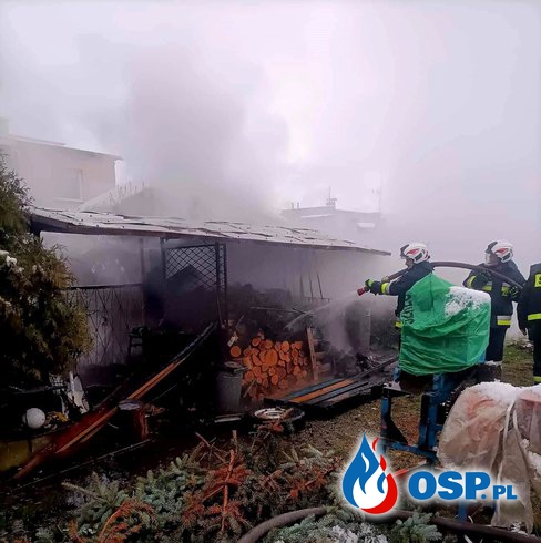 Wronki – pożar drewnianej wiaty OSP Ochotnicza Straż Pożarna