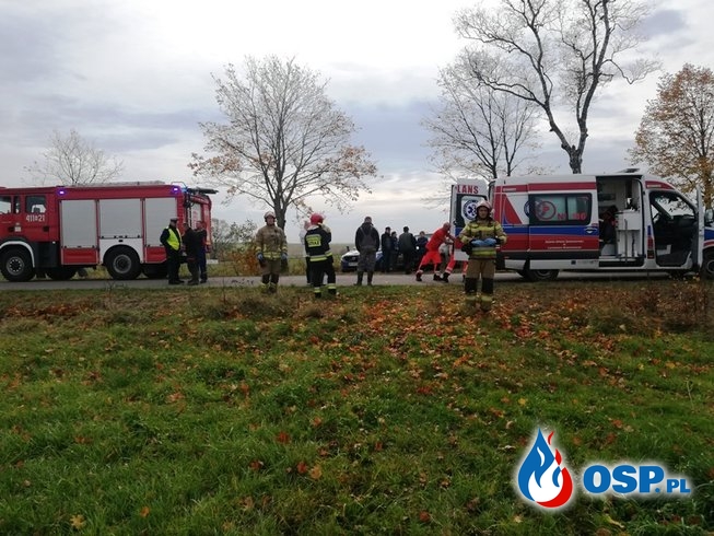 Niemowlę zginęło w wypadku. 22-letnia matka wjechała autem w drzewo. OSP Ochotnicza Straż Pożarna