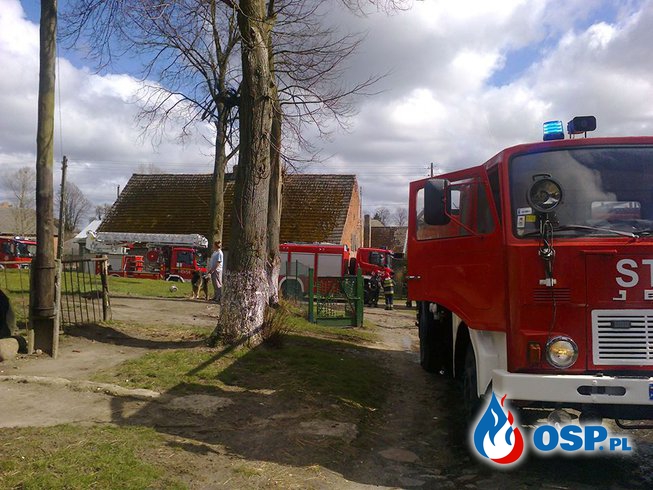 Pożar stodoły, Chomętowo 02.04.2015r. OSP Ochotnicza Straż Pożarna