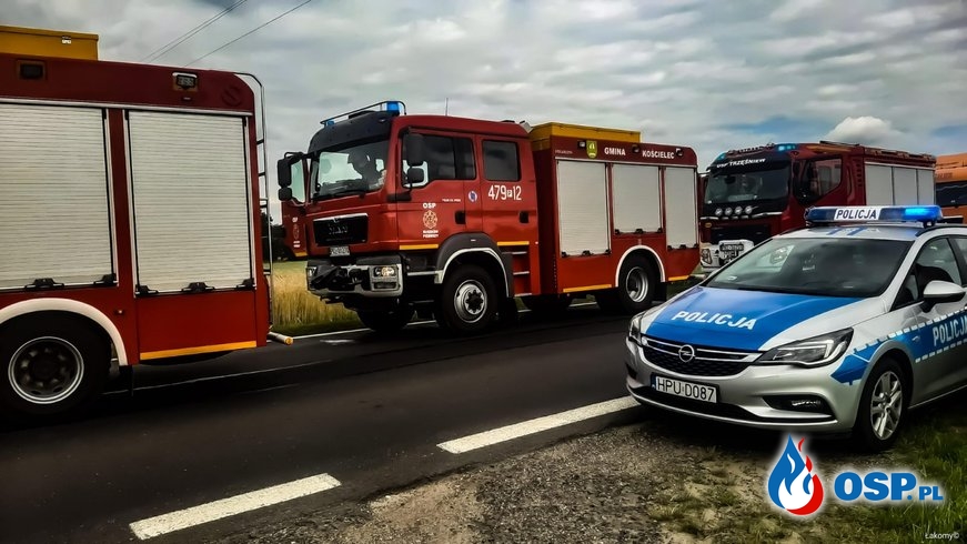 Wypadek na DW 470 w miejscowości Daniszew OSP Ochotnicza Straż Pożarna