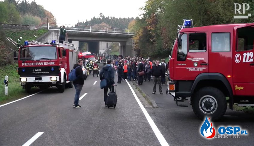 5 rannych, 500 ewakuowanych. Pociąg zapalił się w trakcie jazdy OSP Ochotnicza Straż Pożarna
