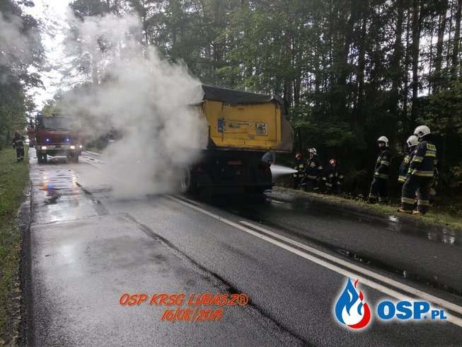 Pożar samochodu ciężarowego OSP Ochotnicza Straż Pożarna