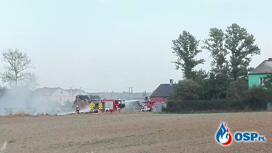 Pożar ścierniska i słomy w Podbielsku OSP Ochotnicza Straż Pożarna