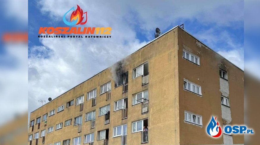 Tragiczny pożar mieszkania w Koszalinie. Dwie osoby nie żyją, ranny został strażak. OSP Ochotnicza Straż Pożarna