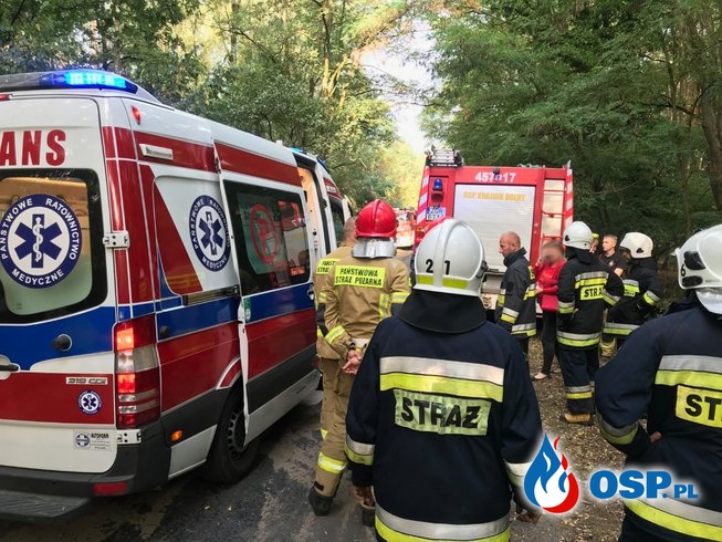135/2019 Groźny wypadek przed Piaskiem OSP Ochotnicza Straż Pożarna