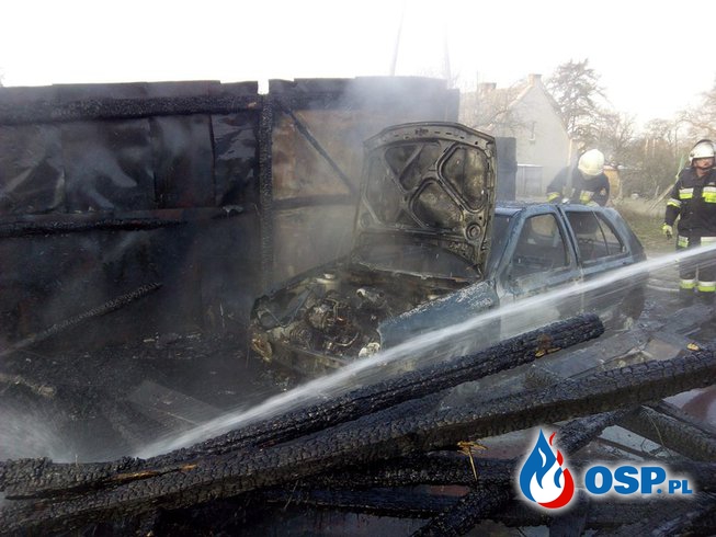 Pożar Garażu w Ostromecku OSP Ochotnicza Straż Pożarna