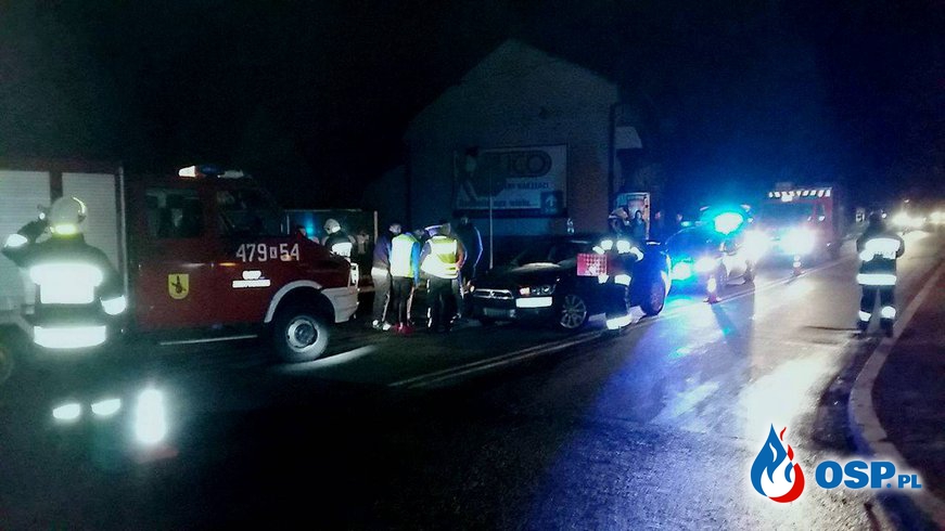 Wypadek na DK52 w Biertowicach. OSP Ochotnicza Straż Pożarna
