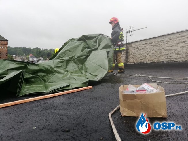 Sobotnie interwencje związane  z intensywnymi opadami deszczu OSP Ochotnicza Straż Pożarna