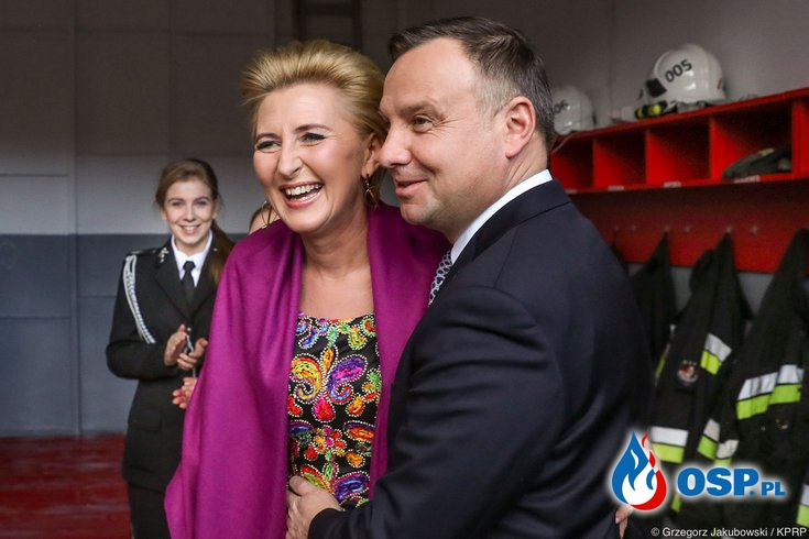 Prezydent RP i Pierwsza Dama odwiedzili OSP Maków Dolny. OSP Ochotnicza Straż Pożarna
