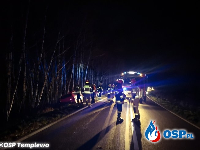 DW137 - drzewo powalone na dwa samochody osobowe! OSP Ochotnicza Straż Pożarna