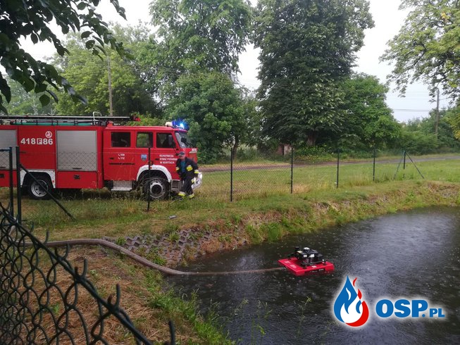 Pompowanie wody OSP Ochotnicza Straż Pożarna