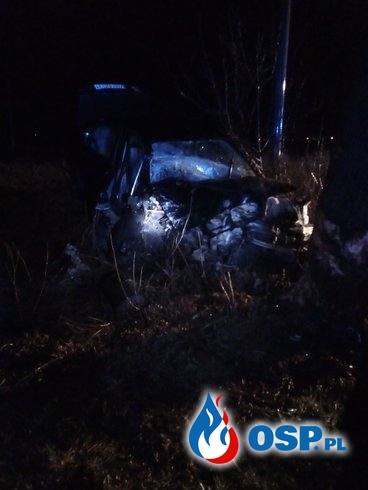 Wypadek samochodu osobowego w Orchowie OSP Ochotnicza Straż Pożarna