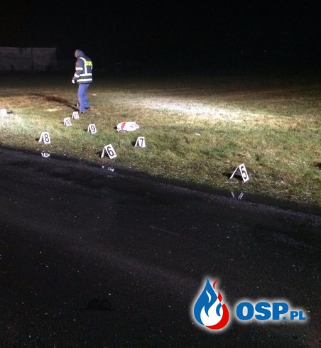Śmiertelne potrącenie rowerzystki w Żędowicach - sprawca uciekł. OSP Ochotnicza Straż Pożarna