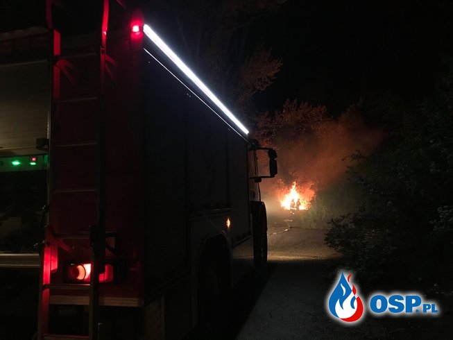 66/2019 Duży pożar śmieci na opuszczonym torze kartingowym OSP Ochotnicza Straż Pożarna