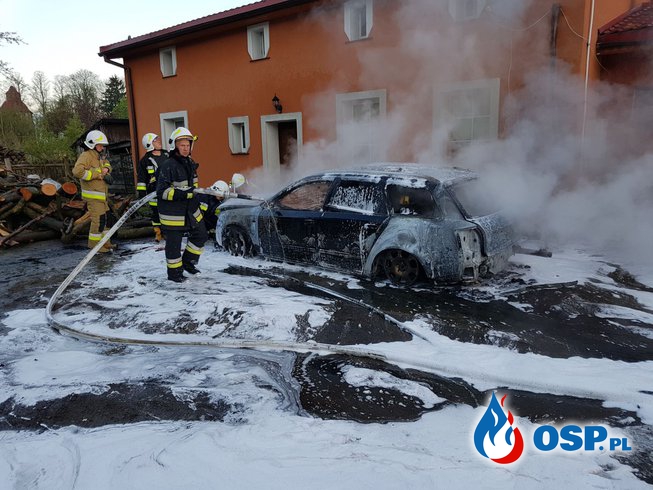 Pożar auta OSP Ochotnicza Straż Pożarna