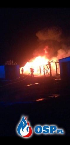 Pożar budynku gospodarczego i garażu w Otmicach OSP Ochotnicza Straż Pożarna