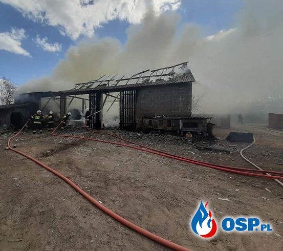 Pożar budynku gospodarczego w miejscowości Krępica OSP Ochotnicza Straż Pożarna
