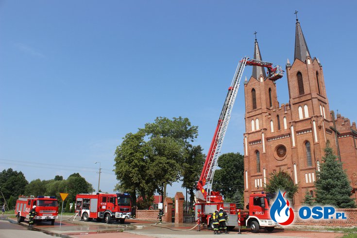 Ćwiczenia strażaków ochotników w Łubinie Kościelnym OSP Ochotnicza Straż Pożarna