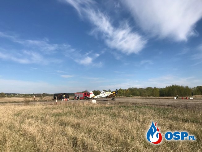 50/2019 Tankowanie samolotu gaśniczego na lotnisku w Chojnie OSP Ochotnicza Straż Pożarna