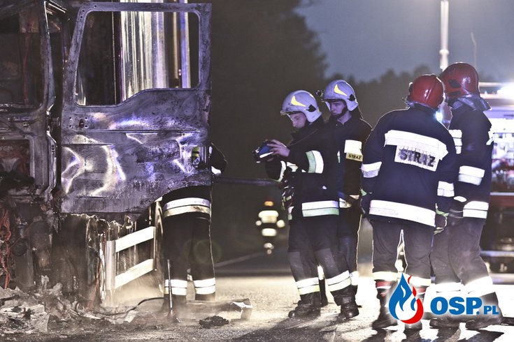 Pożar ciężarówki OSP Ochotnicza Straż Pożarna