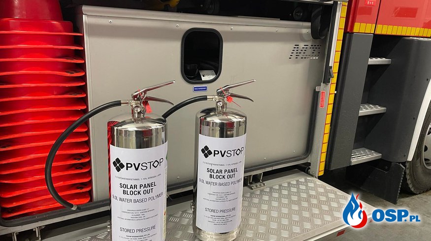 Urządzenia ciśnieniowe PV Stop do dezaktywacji paneli fotowoltaicznych OSP Ochotnicza Straż Pożarna