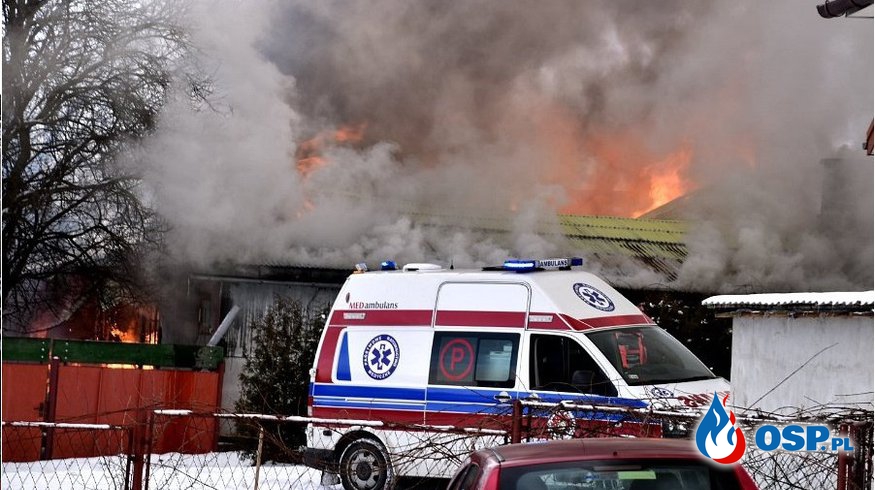 17.01.2016 - Pożar domu Spytkowice OSP Ochotnicza Straż Pożarna