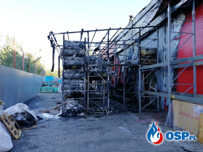 Pożar marketu budowlanego Majster w Głubczycach OSP Ochotnicza Straż Pożarna