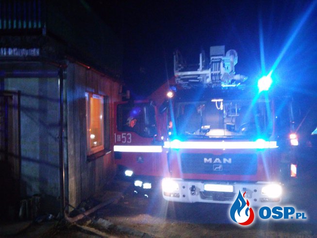 Płonący komin w Łebieniu OSP Ochotnicza Straż Pożarna