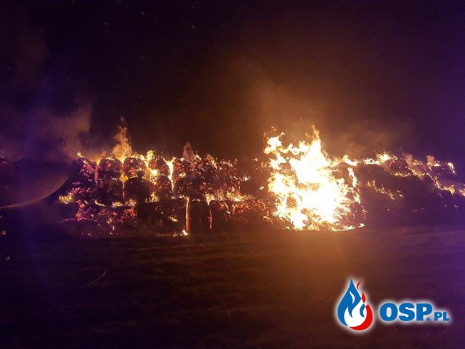Pożar stogu Słomy OSP Ochotnicza Straż Pożarna
