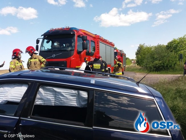 Wypadek DW 137 na miejscu LPR OSP Ochotnicza Straż Pożarna