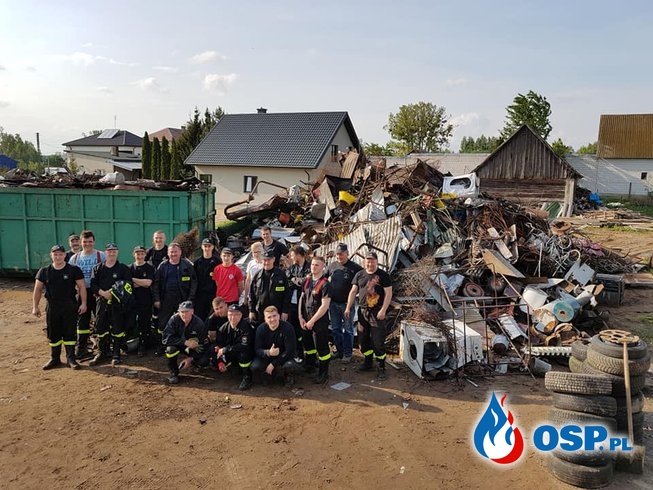 Strażacy zebrali ponad 40 ton złomu. Pieniądze przeznaczą na sprzęt ratowniczy. OSP Ochotnicza Straż Pożarna