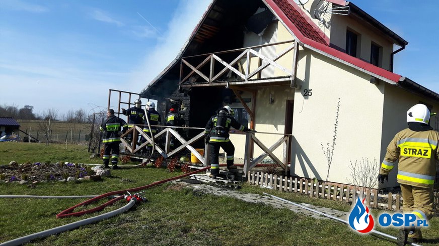 Pożar domu w Konarzewie (pow. gryficki) OSP Ochotnicza Straż Pożarna
